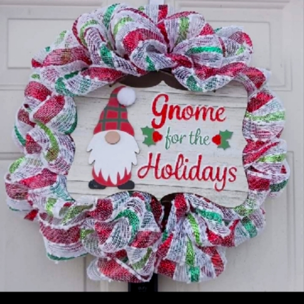 Festive Gnome Holiday Wreath